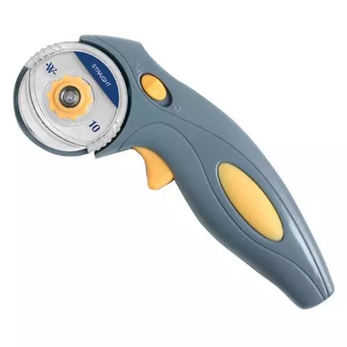 Westcott 60MM Rotary Cutter For Fabric, Titanium Bonded Handheld Fabric Trimmer, Right And Left Handed, Easy And Safe Blade Change, Arts And Crafts, Sewing And Quilting Tools